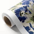 Maximalist Wall Art - Bold Blue Floral Print for Eclectic Home Decor