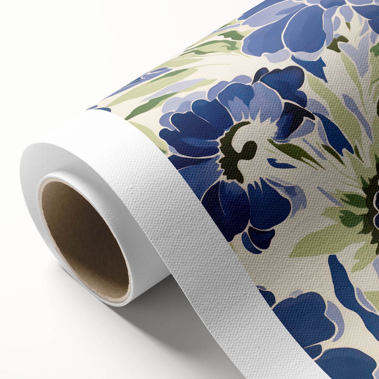 Maximalist Wall Art - Bold Blue Floral Print for Eclectic Home Decor