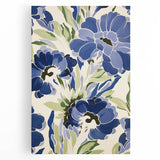 Maximalist Wall Art - Bold Blue Floral Print for Eclectic Home Decor