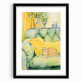 Maximalist Wall Art - Whimsical Cat on Sofa Print for Eclectic Decor