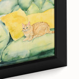Maximalist Wall Art - Whimsical Cat on Sofa Print for Eclectic Decor