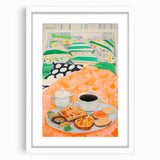 Maximalist Wall Art - Bold Breakfast in Bed Print for Eclectic Decor