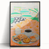 Maximalist Wall Art - Bold Breakfast in Bed Print for Eclectic Decor