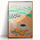 Maximalist Wall Art - Bold Breakfast in Bed Print for Eclectic Decor