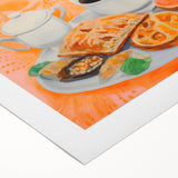 Maximalist Wall Art - Bold Breakfast in Bed Print for Eclectic Decor
