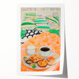 Maximalist Wall Art - Bold Breakfast in Bed Print for Eclectic Decor