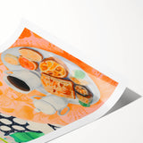 Maximalist Wall Art - Bold Breakfast in Bed Print for Eclectic Decor