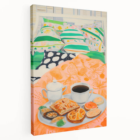 Maximalist Wall Art - Bold Breakfast in Bed Print for Eclectic Decor