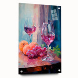Maximalist Wall Art - Bold Wine and Fruit Print for Eclectic Decor