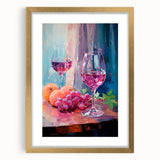 Maximalist Wall Art - Bold Wine and Fruit Print for Eclectic Decor