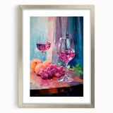 Maximalist Wall Art - Bold Wine and Fruit Print for Eclectic Decor
