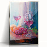Maximalist Wall Art - Bold Wine and Fruit Print for Eclectic Decor