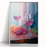 Maximalist Wall Art - Bold Wine and Fruit Print for Eclectic Decor