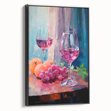 Maximalist Wall Art - Bold Wine and Fruit Print for Eclectic Decor