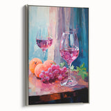 Maximalist Wall Art - Bold Wine and Fruit Print for Eclectic Decor