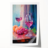 Maximalist Wall Art - Bold Wine and Fruit Print for Eclectic Decor