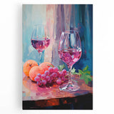 Maximalist Wall Art - Bold Wine and Fruit Print for Eclectic Decor