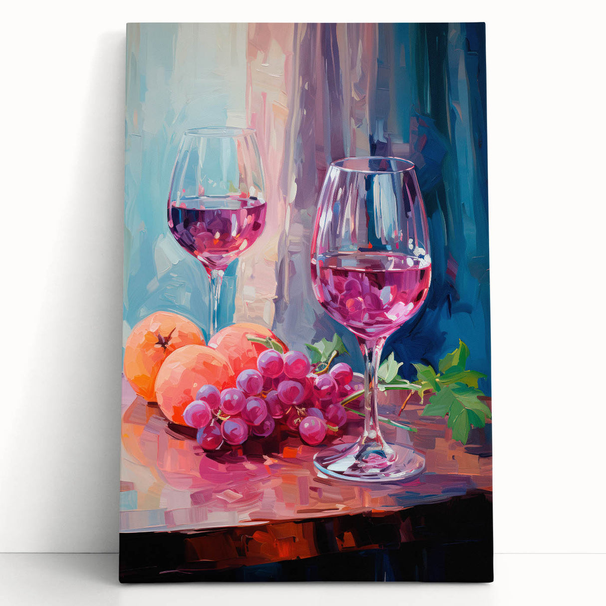 Maximalist Wall Art - Bold Wine and Fruit Print for Eclectic Decor