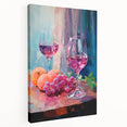 Maximalist Wall Art - Bold Wine and Fruit Print for Eclectic Decor