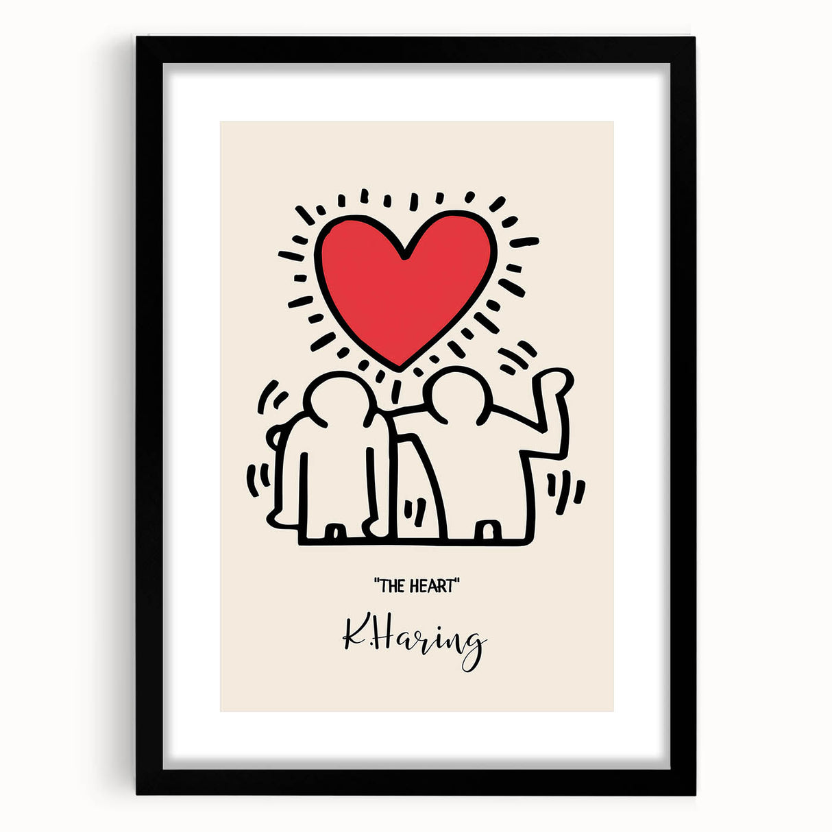 Maximalist Wall Art - The Heart by K. Haring | Bold and Expressive Decor