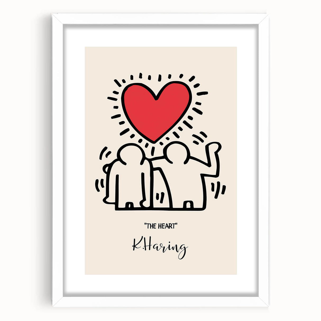 Maximalist Wall Art - The Heart by K. Haring | Bold and Expressive Decor