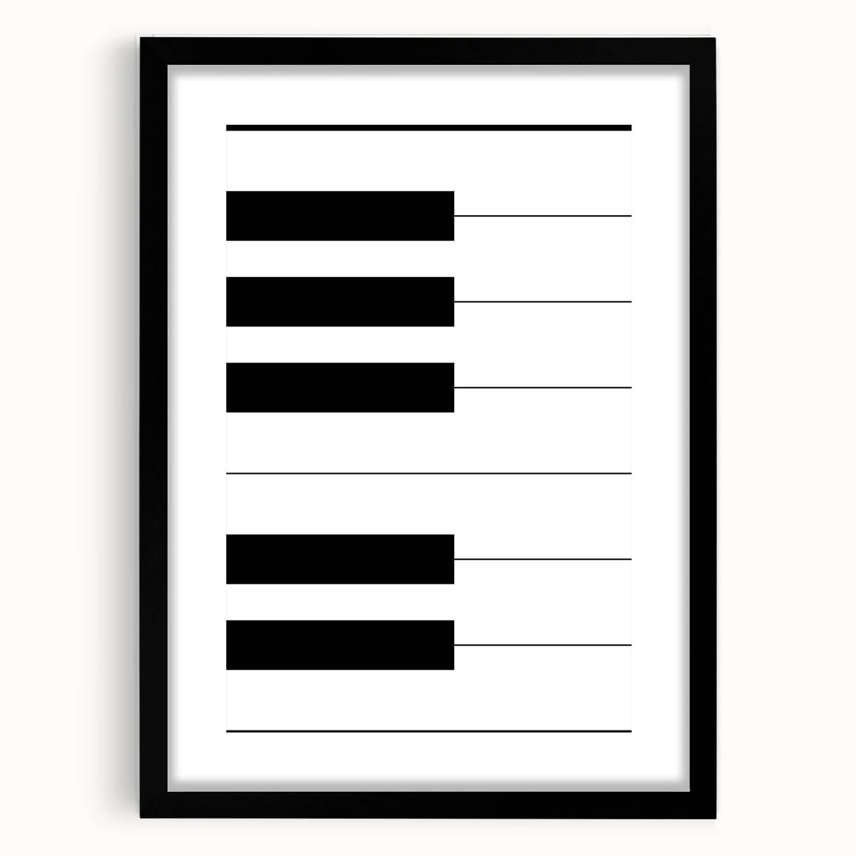 Maximalist Wall Art - Minimalist Piano Key Design | Bold Monochrome Decor