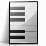Maximalist Wall Art - Minimalist Piano Key Design | Bold Monochrome Decor