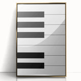 Maximalist Wall Art - Minimalist Piano Key Design | Bold Monochrome Decor