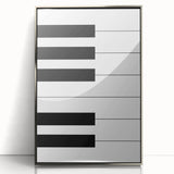 Maximalist Wall Art - Minimalist Piano Key Design | Bold Monochrome Decor