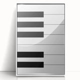 Maximalist Wall Art - Minimalist Piano Key Design | Bold Monochrome Decor