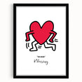 Maximalist Wall Art - Running Heart by K. Haring | Bold and Expressive Decor