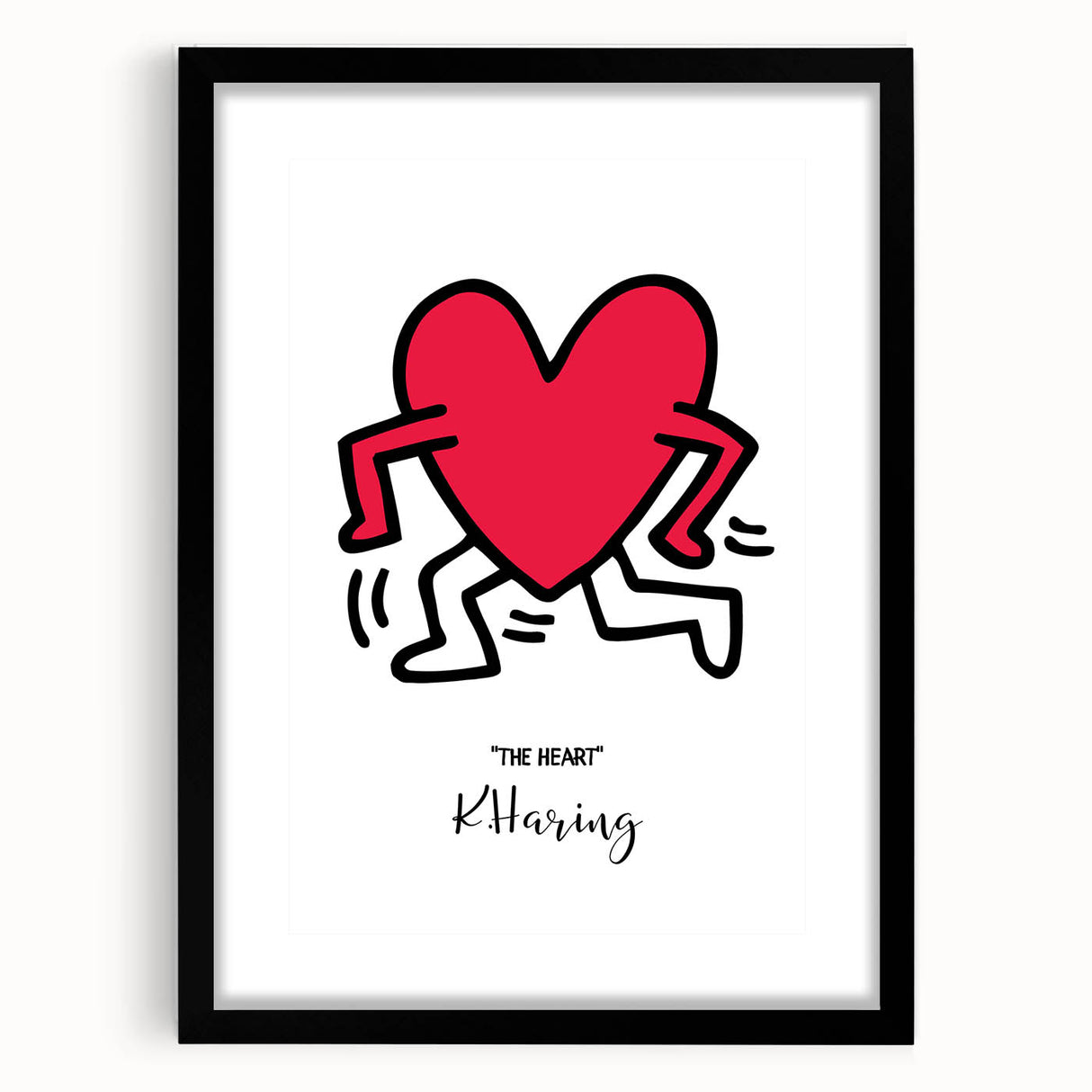 Maximalist Wall Art - Running Heart by K. Haring | Bold and Expressive Decor