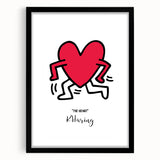 Maximalist Wall Art - Running Heart by K. Haring | Bold and Expressive Decor