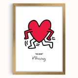 Maximalist Wall Art - Running Heart by K. Haring | Bold and Expressive Decor