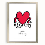 Maximalist Wall Art - Running Heart by K. Haring | Bold and Expressive Decor