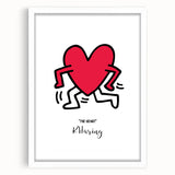 Maximalist Wall Art - Running Heart by K. Haring | Bold and Expressive Decor