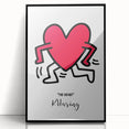 Maximalist Wall Art - Running Heart by K. Haring | Bold and Expressive Decor