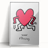 Maximalist Wall Art - Running Heart by K. Haring | Bold and Expressive Decor