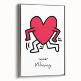 Maximalist Wall Art - Running Heart by K. Haring | Bold and Expressive Decor