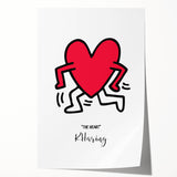 Maximalist Wall Art - Running Heart by K. Haring | Bold and Expressive Decor