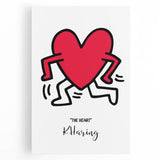 Maximalist Wall Art - Running Heart by K. Haring | Bold and Expressive Decor
