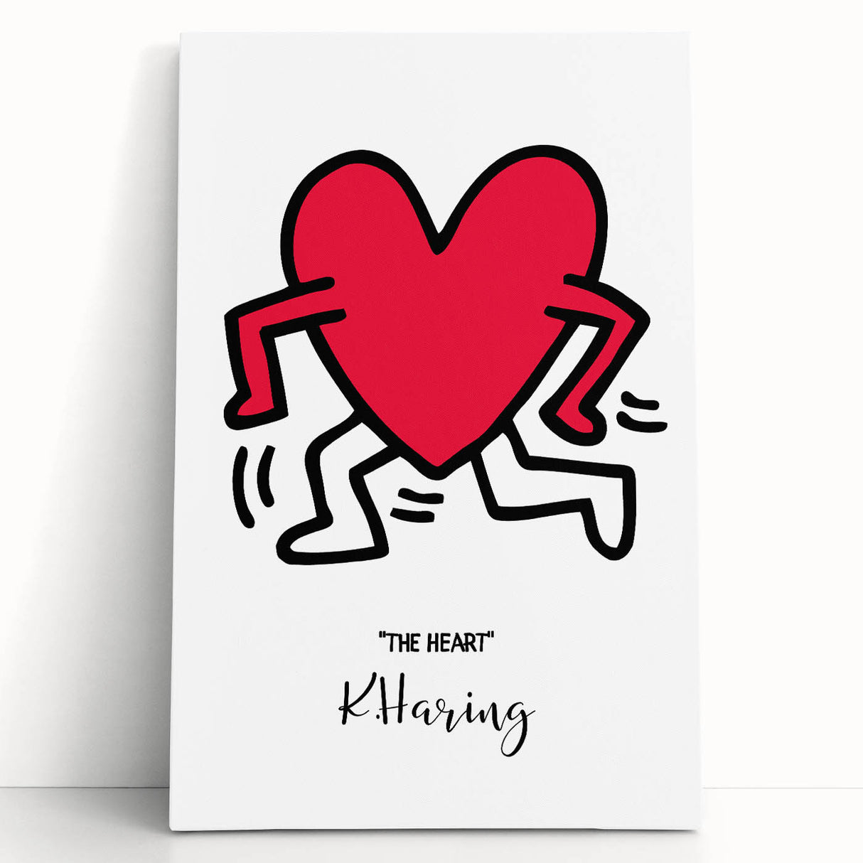 Maximalist Wall Art - Running Heart by K. Haring | Bold and Expressive Decor