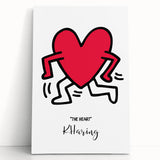 Maximalist Wall Art - Running Heart by K. Haring | Bold and Expressive Decor