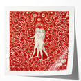 Maximalist Wall Art - Intricate Red Design with Figures | Bold Decor