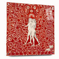 Maximalist Wall Art - Intricate Red Design with Figures | Bold Decor