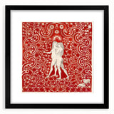 Maximalist Wall Art - Intricate Red Design with Figures | Bold Decor
