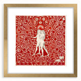 Maximalist Wall Art - Intricate Red Design with Figures | Bold Decor