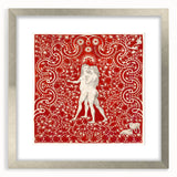 Maximalist Wall Art - Intricate Red Design with Figures | Bold Decor