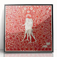 Maximalist Wall Art - Intricate Red Design with Figures | Bold Decor