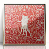 Maximalist Wall Art - Intricate Red Design with Figures | Bold Decor